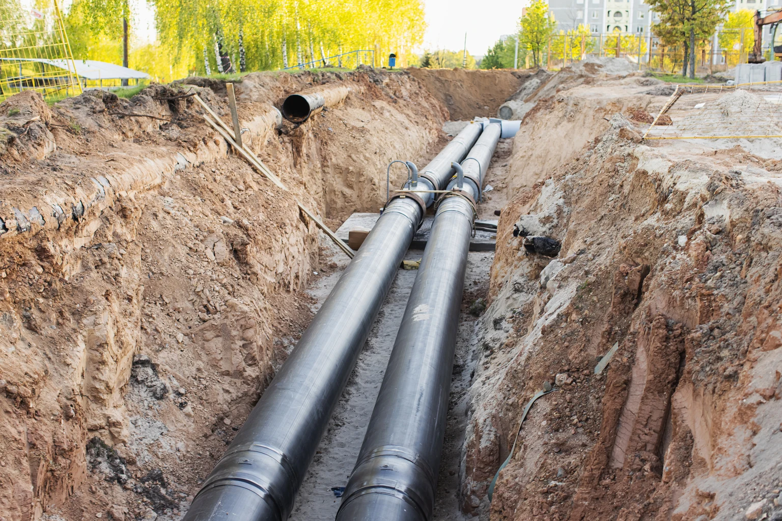 Heating pipes underground
