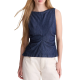 denim shell with ruched detail at waist