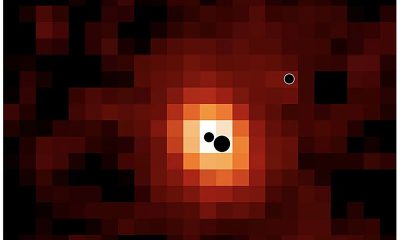 Map of the distant galaxy J0148-4214 in ionised hydrogen (Hα).