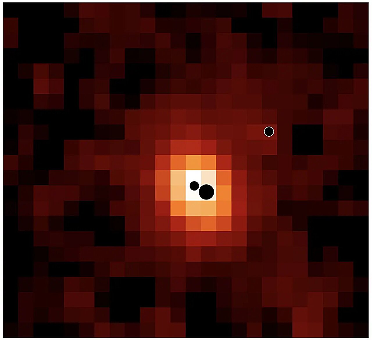 Map of the distant galaxy J0148-4214 in ionised hydrogen (Hα).