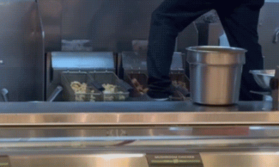 Video captures Panda Express worker standing near fryer during meal prep