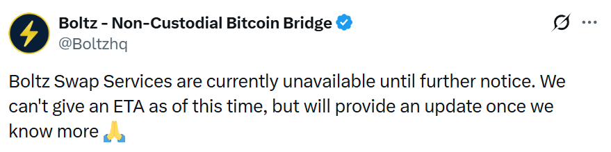 Boltz Suspends Bitcoin Swaps amid Surge in AI-Assisted Attacks