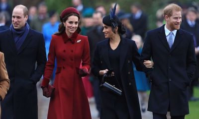 Prince William and Kate Middleton don't hold hands as often as Prince Harry and Meghan Markle because they don't need it as they are already very familiar with each other. Pictured: Prince William, Middleton, Markle and Prince Harry arrive to attend Chris