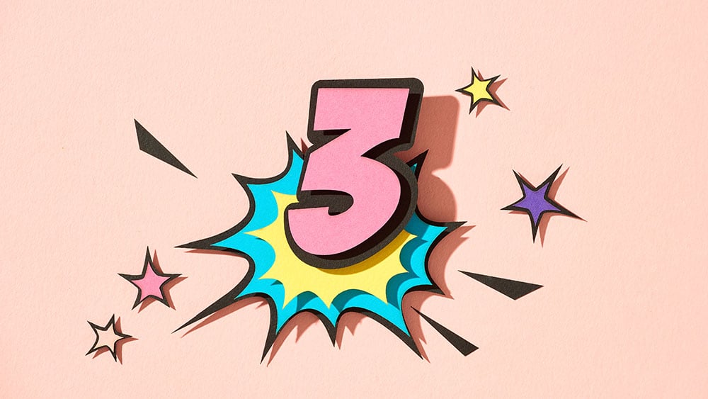 Number 3, comic style