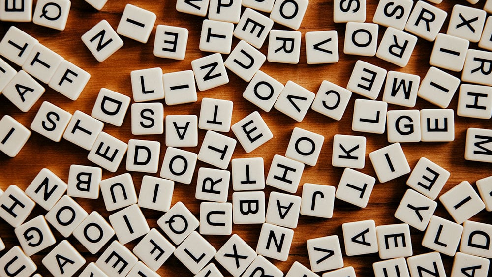 Jumbled up scrabble letters, Learning, Inspired
