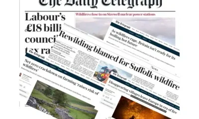 Assorted Daily Telegraph headlines, gathered by Dr Simon Evans