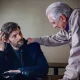 Adam Scott as Tom Kennedy, Robert De Niro as Peter Willis in The Whisper Man
