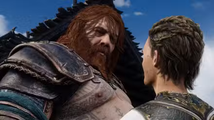 Thor staring down menacingly at Heimdall in God of War: Ragnarok