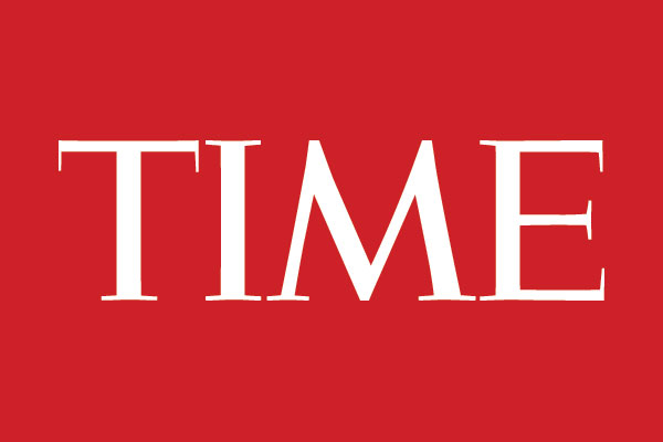 The iconic red rectangular TIME logo with the word 'TIME' in white, bold, uppercase serif letters.