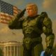 An AI-generated meme of Trump as a character from the video game Halo, posted by the White House on X