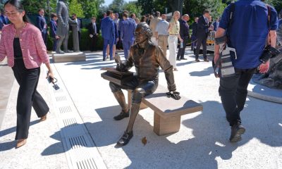 Trump transforms the White House Rose Garden with historical statues
