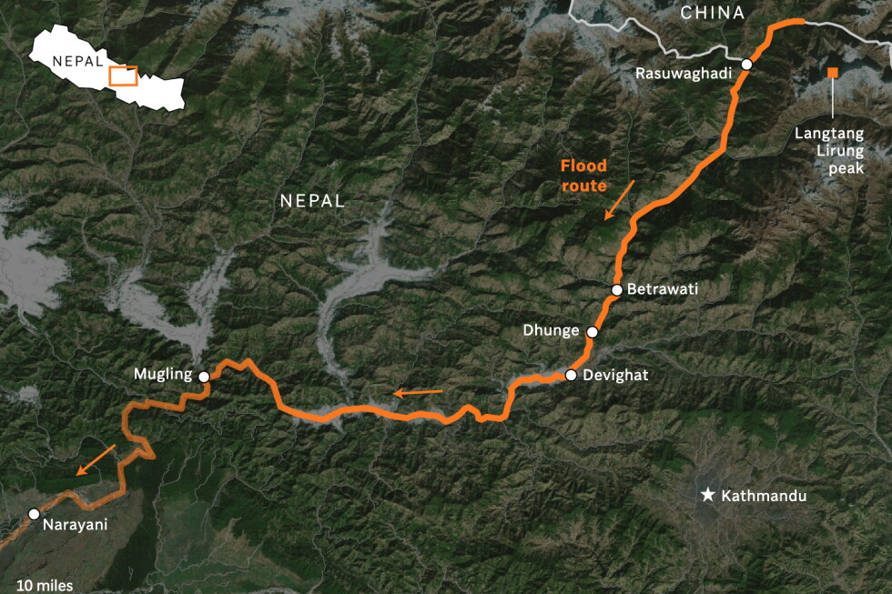 Scientists say satellite images show the cause and devastation of Nepal floods