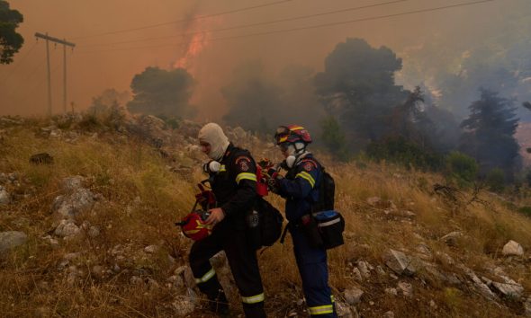 Greek wildfires contained but weather conditions worsening