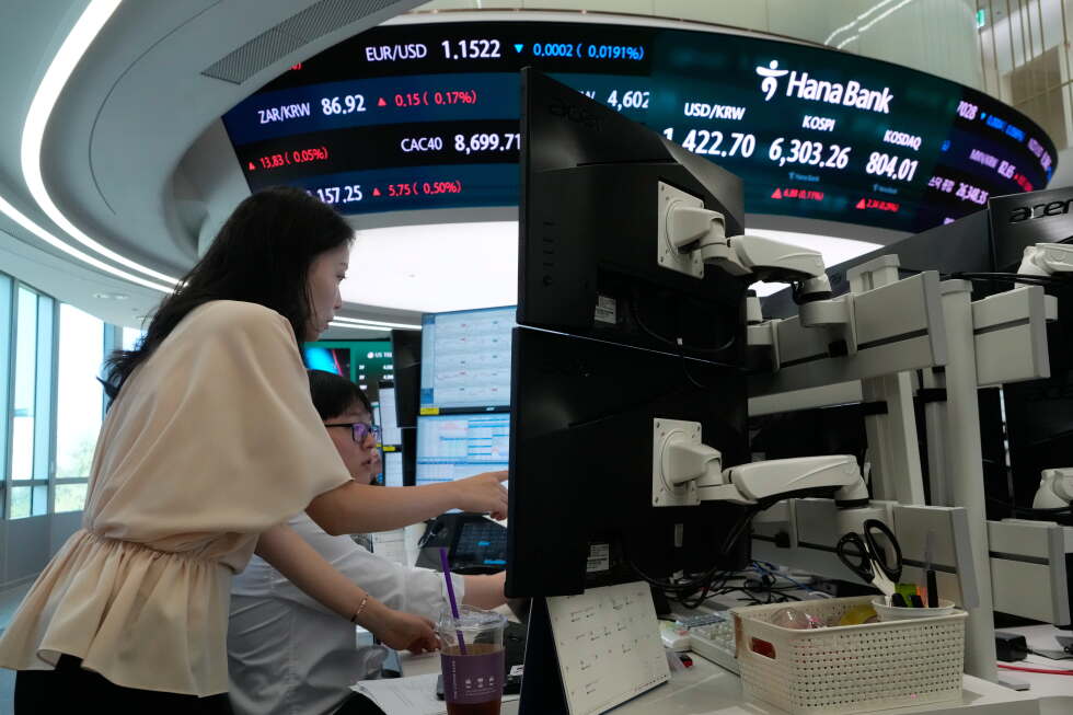 World shares are mixed and Brent crude gains more than 1%