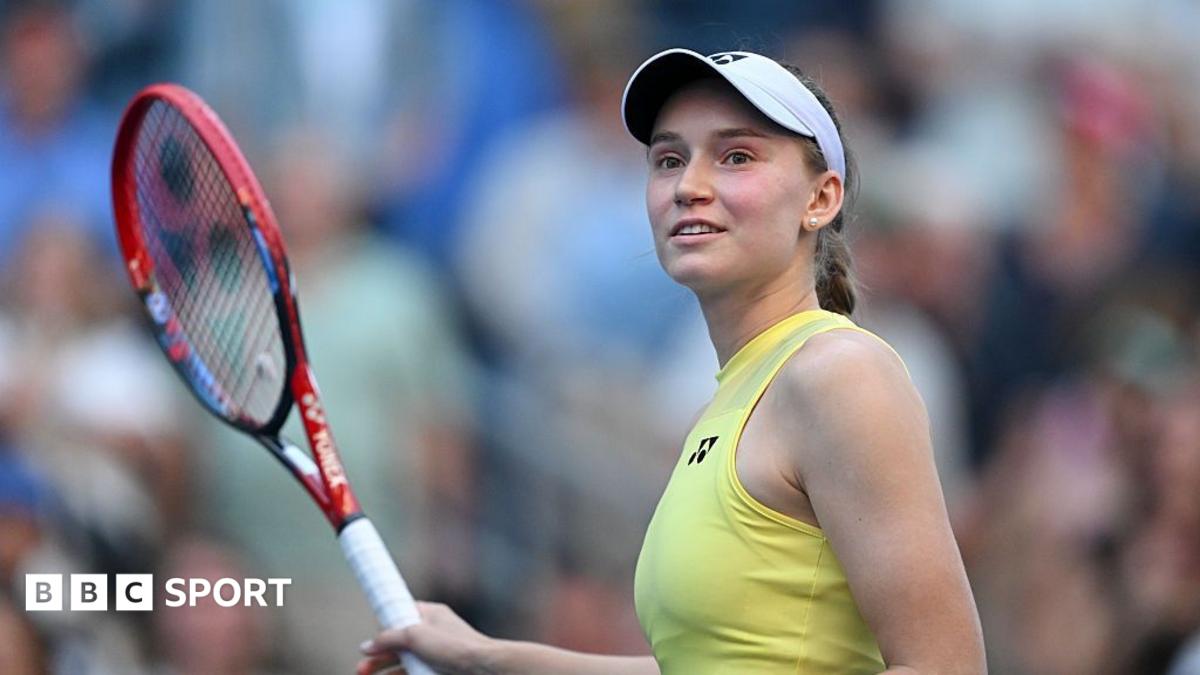 Elene Rybakina celebrates beating Naomi Osaka at the US Open