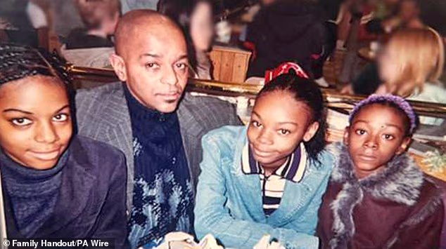 The sisters with their father, Joseph. He has been 'catatonic' since hearing what happened to his daughters