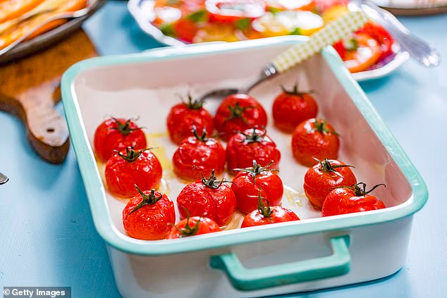 Because lycopene (a compound found in tomatoes that may change the way the liver handles fat) is fat soluble, eating cooked tomatoes with olive oil may boost absorption even further
