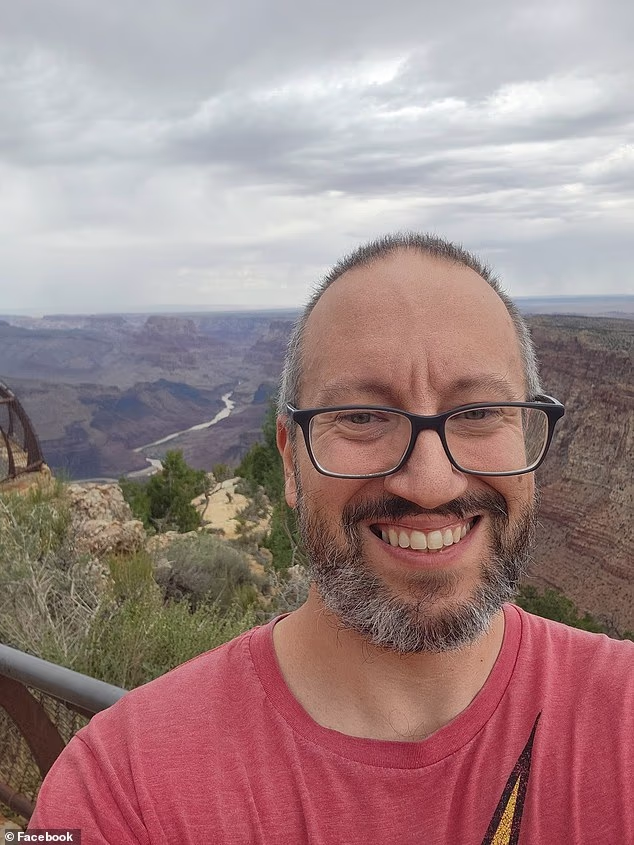 Dr John Giusti, 46, has been confirmed dead by family members launched a GoFundMe campaign. Giusi uploaded this photo of himself at the canyon to Facebook on Friday