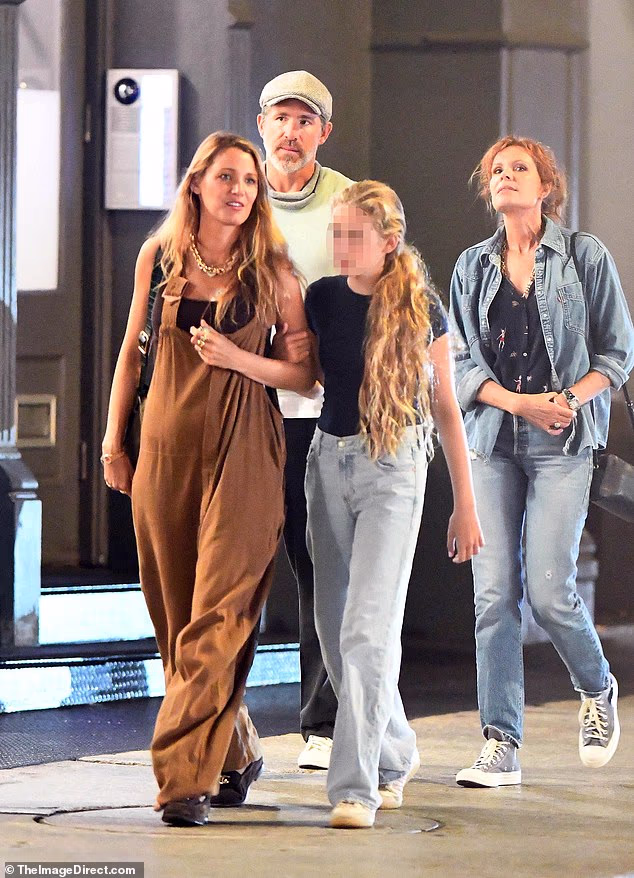 Blake Lively, 39, was seen with her husband Ryan Reynolds, 49, and her older half-sister Robyn Lively, 54, in New York on Friday