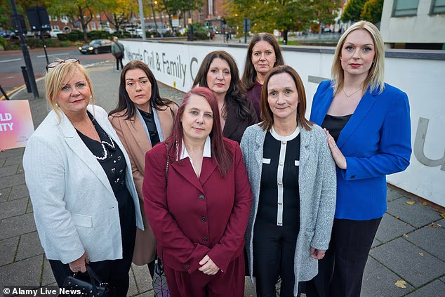 The Darlington nurses received a payout from the NHS Trust. Left to right: Lisa Lockey, Carly Hoy, Karen Danson, Annice Grundy, Jane Peveller, Tracey Hooper and Bethany Hutchison