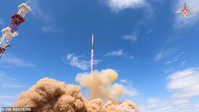 File image: A test launch of Russia's Sarmat intercontinental ballistic missile at an unidentified location, in this still image taken from a video released on May 12, 2026