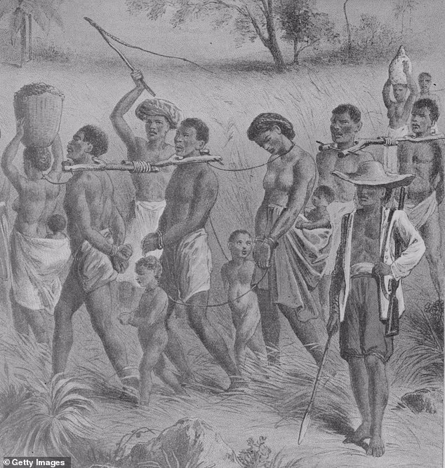 Britain should erect more statues honouring people of African descent as a way of atoning for the slave trade, the United Nations has said.  Pictured: An 18th century illustration of slavery
