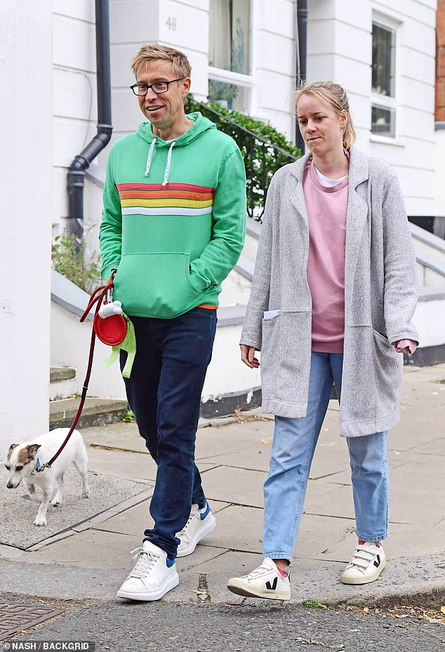 Russell Howard has announced the death of his baby boy who passed away soon after his wife Cerys gave birth to him earlier this year (pictured with wife Cerys in 2023)