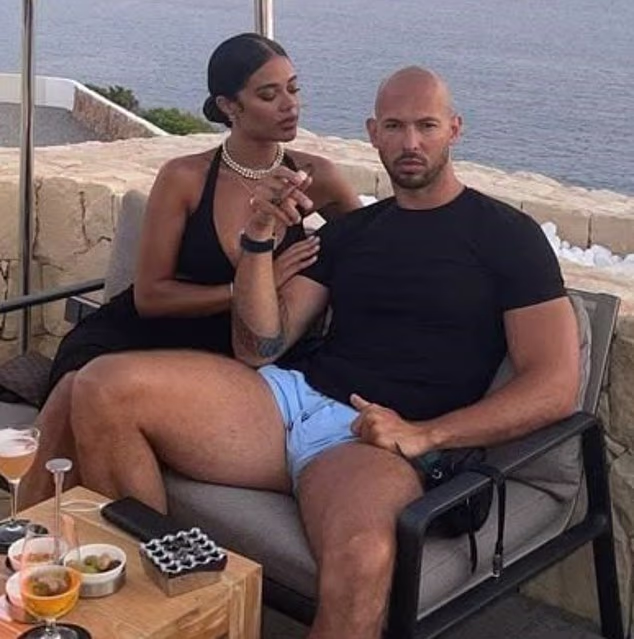 Self-styled misogynist influencer Andrew Tate with his 35-year-old partner, Natasha Sesay