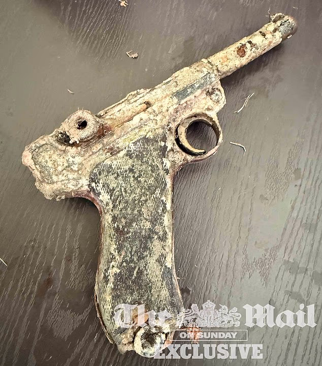 Exclusive pictures reveal an antique pistol that was discovered in an Alpine lake by a British holidaymaker that could solve a 14-year-old quadruple murder