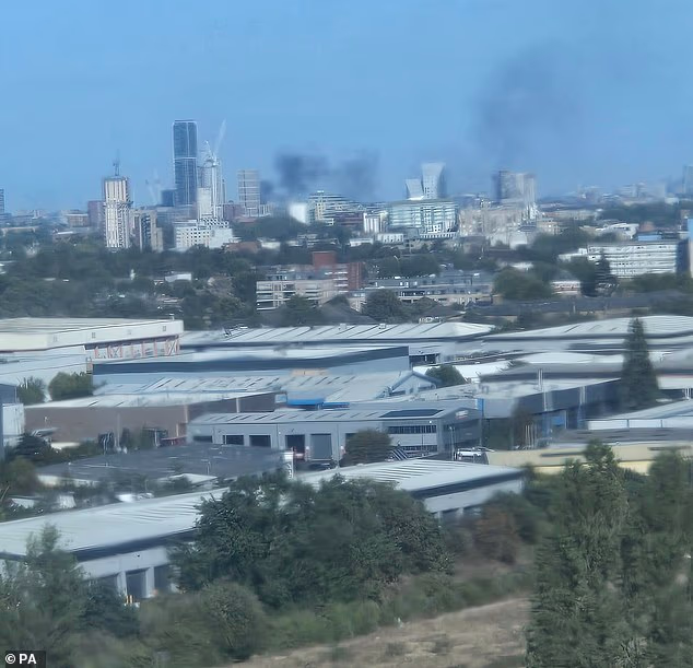 Photos posted to social media showed smoke billowing above the Paddington area of north-west London on Saturday evening