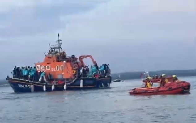 The migrants were brought ashore by RNLI vessels at Eastney Landing on Sunday