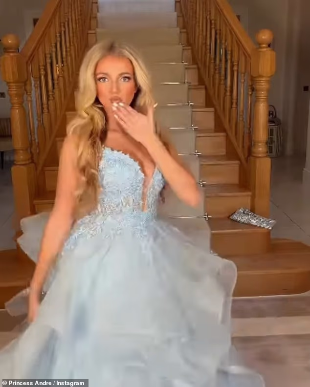 Princess Andre joked she was 'really living up to her name' as she shared an array of snaps from her stunning appearance at the National Television Awards on Tuesday