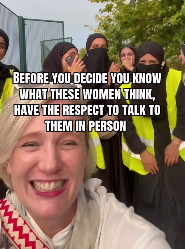 Stella Creasy, Labour MP for Walthamstow, beamed in a video post beside young women in hijabs at a Muslim celebration, which was segregated along gender lines