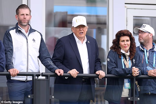 Donald Trump has said his son Don Jr has become 'a different human being' since he got married earlier this year. He made the comment during his trip to Ireland, shown above