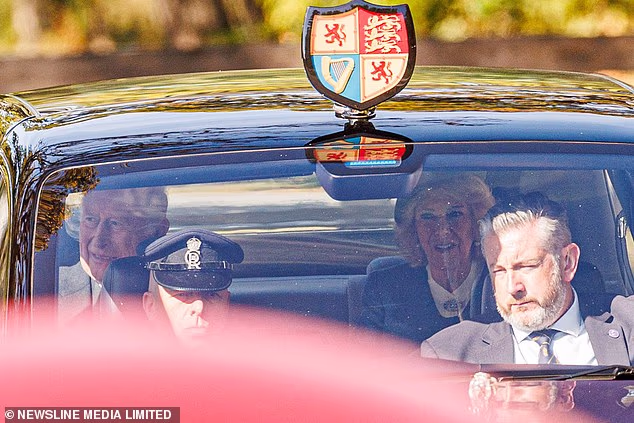 King Charles and Queen Camilla were seen driving to their go-to church, Crathie Kirk, just outside the Balmoral Royal residence, ahead of his planned AI summit this week