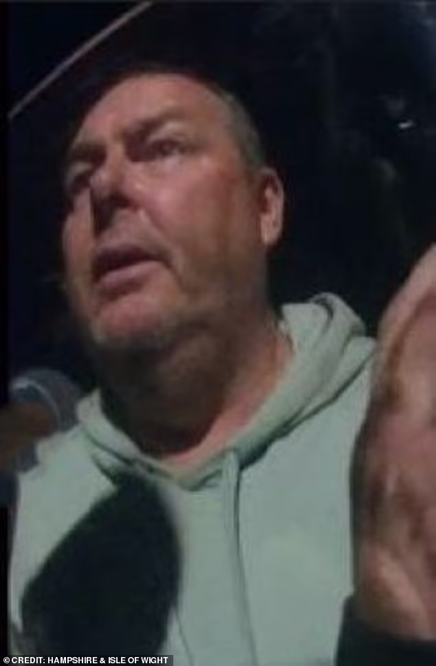 Police have released images of six men they want to speak to after the anti-immigration protest in Portsmouth last weekend. Pictured is one of the men