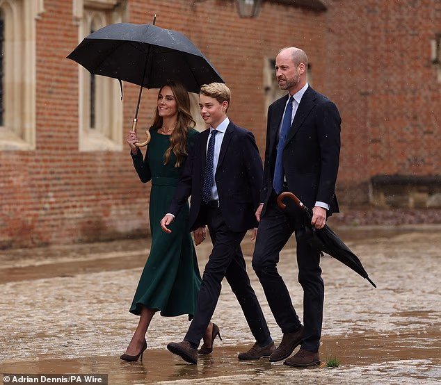 Prince George starts his first day at Eton College last Tuesday with parents William and Kate