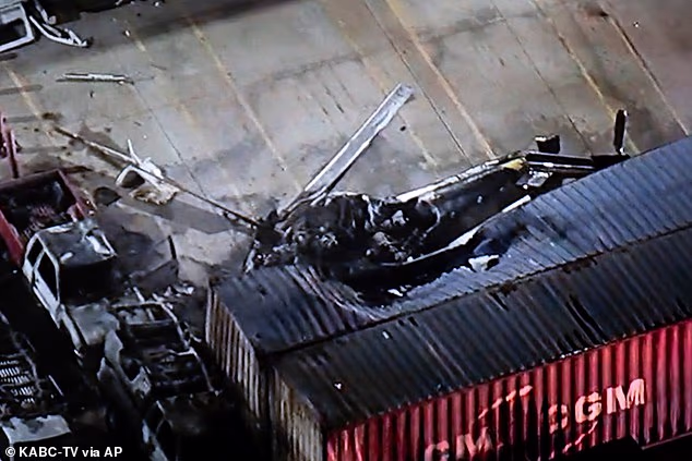 An NBC Los Angeles helicopter crashed near the scene of a fatal bus crash on Tuesday