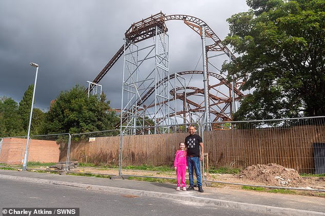 Jack Welsh, 45, said his family can see the massive 50ft-high rollercoaster from his living room and his eight-year-old daughter was a big fan
