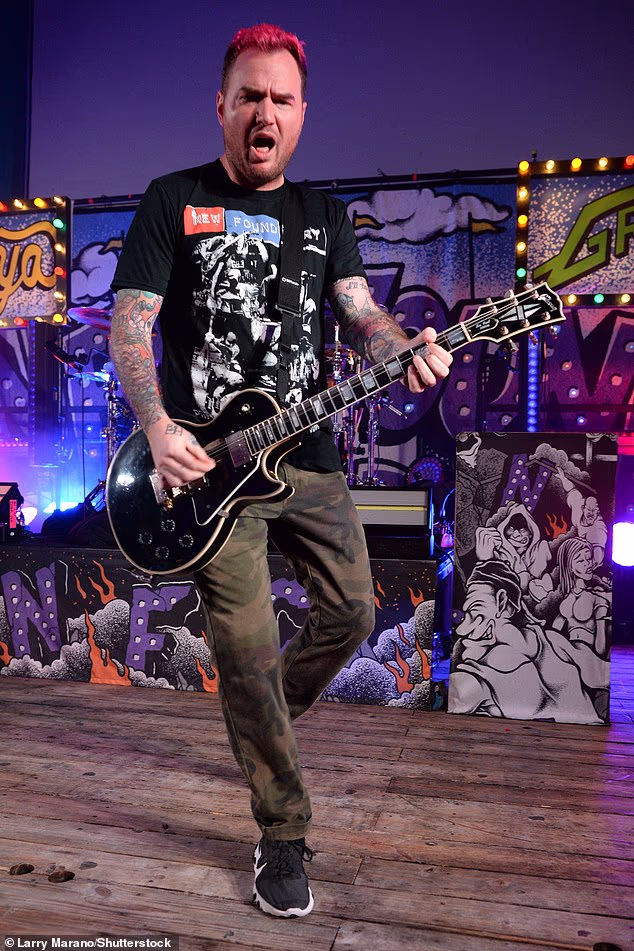 Chad Gilbert, the lead guitarist and founding member of the punk rock band New Found Glory, has died at 45; seen with New Found Glory in 2021 in Fort Lauderdale, Florida
