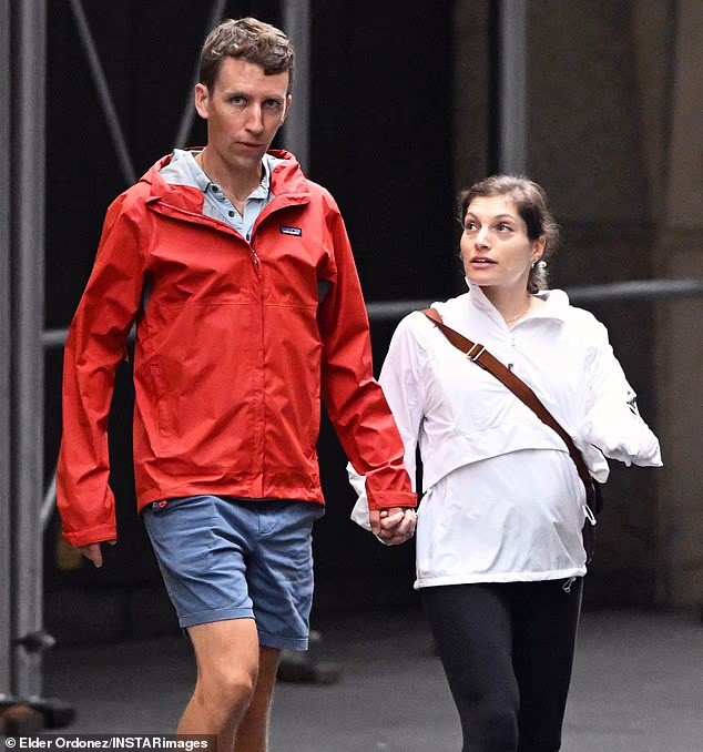 Patrick Clancy pictured with second wife Rachel Donis in New York City earlier this month. On Monday, a 60 Minutes journalist who interviewed the couple confirmed Donis's pregnancy