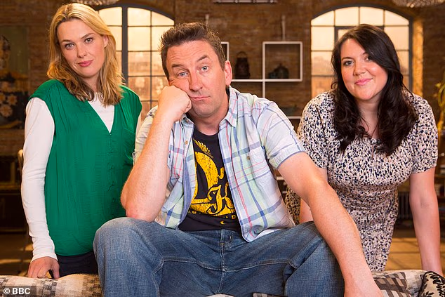 Lee Mack revealed the secrets of Not Going Out in a one-off documentary to celebrate the show turning 20 (pictured with Sally Bretton and Katy Wix)