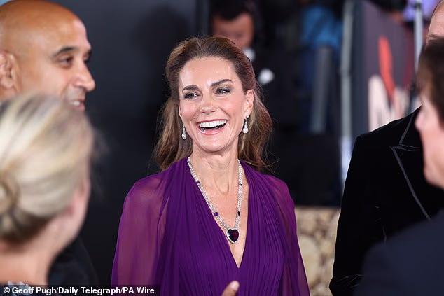 The Princess of Wales beamed as she met the stars behind Cruise's new film, Digger, at the Royal Film Performance