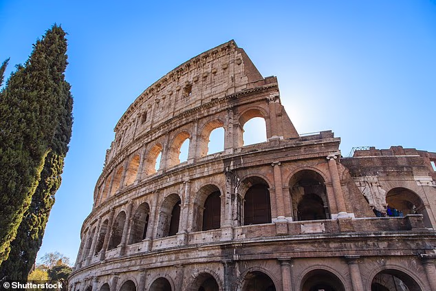 Part of the Colosseum (pictured)) was closed on Wednesday after a staff member plunged 30ft to his death