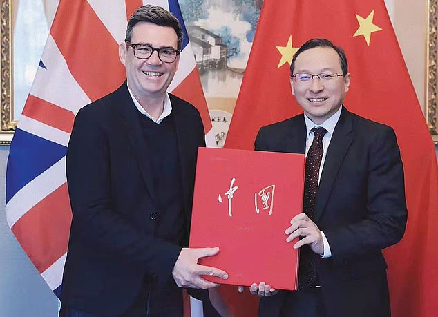 China's Consul-General Tang Rui meeting Andy Burnham at the Consulate General in Manchester in April this year