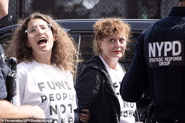 Susan Sarandon was one of the stars detained at a protest outside of Israeli Prime Minister Benjamin Netanyahu's United Nations address