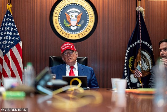 Donald Trump holds a meeting in the Situation Room at the White House in Washington, June 21, 2025