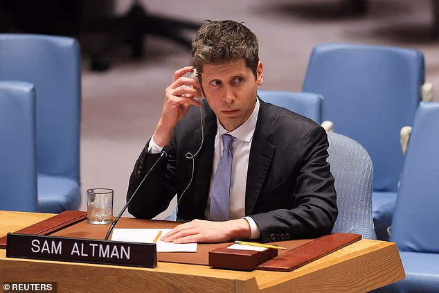 OpenAI CEO Sam Altman listens at the United Nations Security Council during a session on AI this week