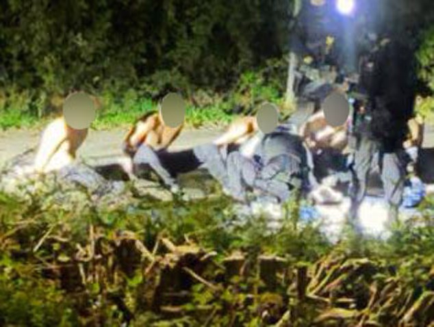 PICTURED: Terror cops swoop on five men to 'foil car bomb plot on RAF Fairford' where US forces launched strikes on Iran: SAS deployed and Army probing a 'number of vehicles'