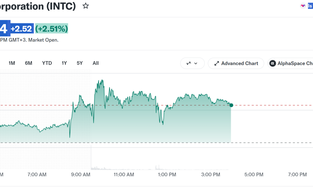 Intel Stock (INTC) Performance. Source: Yahoo Finance